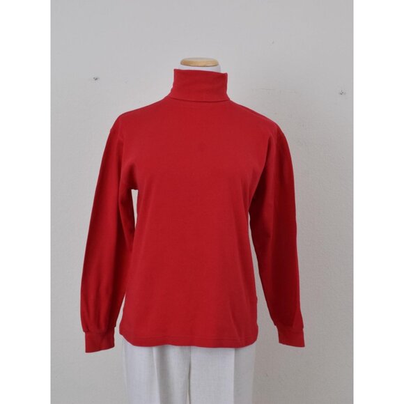 Vintage 90s Red Turtle Neck Cotton shirt |‎ size M - Picture 10 of 10
